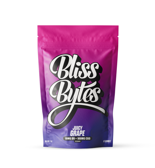 BLISS BYTES Juicy Grape D9+CBD 10MG THC 100MG CBD