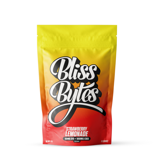 BLISS BYTES STRAWBERRY LEMONADE D9+CBD 10MG THC 100MG CBD