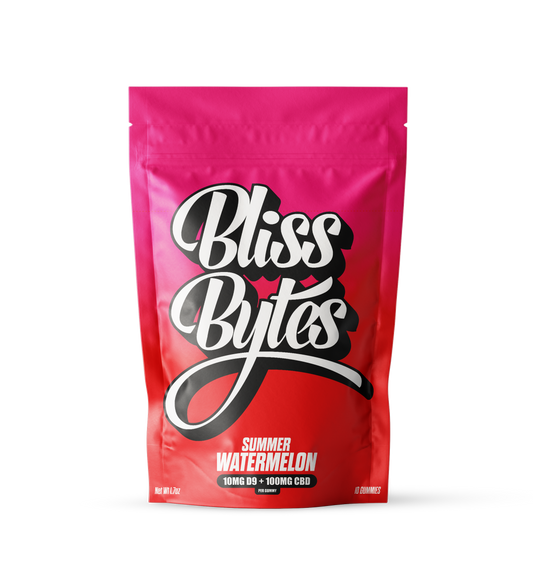 BLISS BYTES SUMMER WATERMELON D9+CBD 10MG THC 100MG CBD